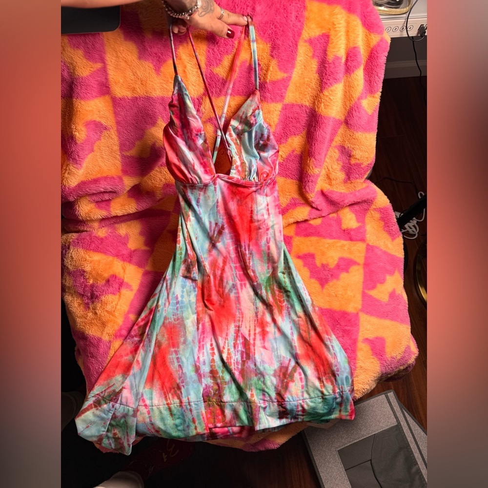 SHEIN Multicolor Tie-Dye Dress